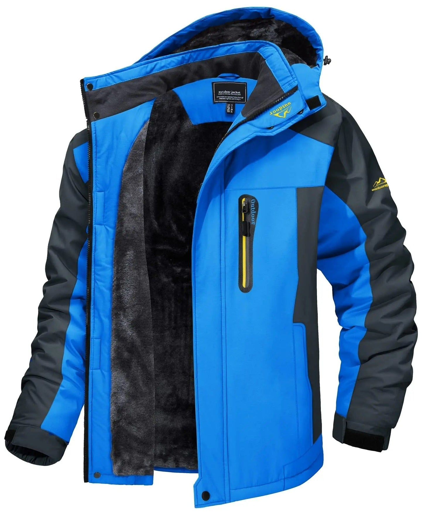 Waterproof outdoor jacket with fleece lining