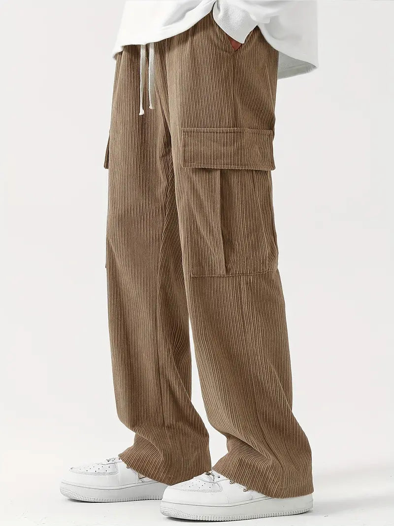 Practical multi-pocket cargo trousers