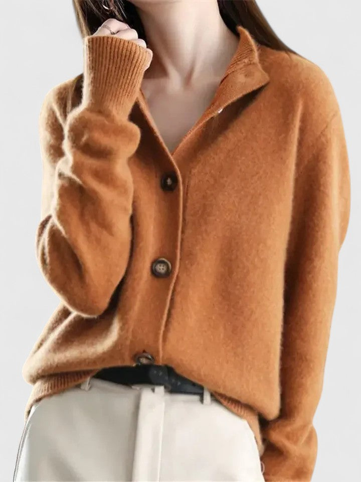 Women's Modern Button-Up Knit Cardigan