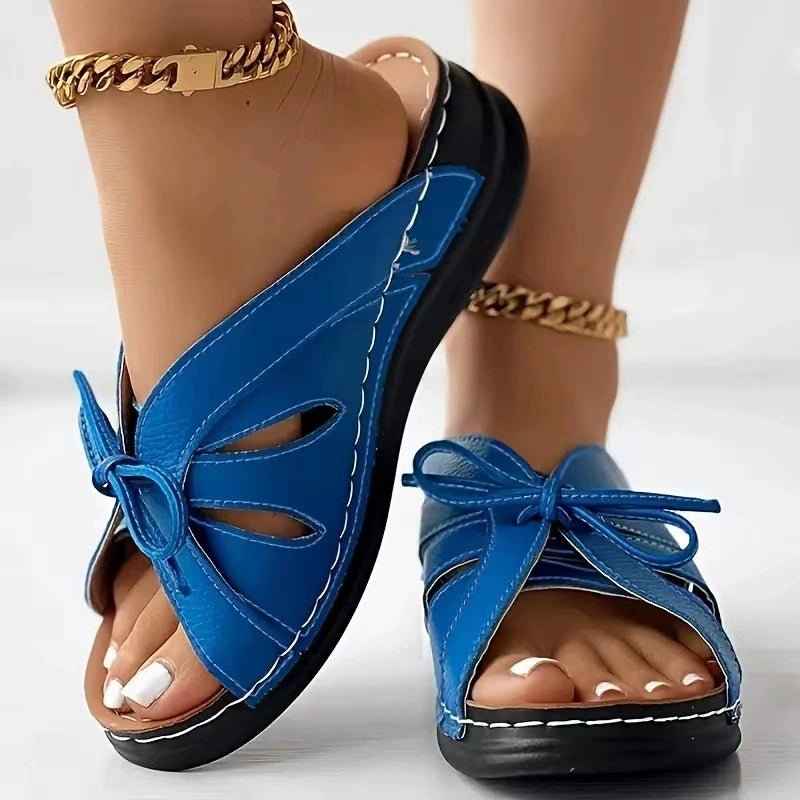 Elegant Ladies Sandals with Bow Decor