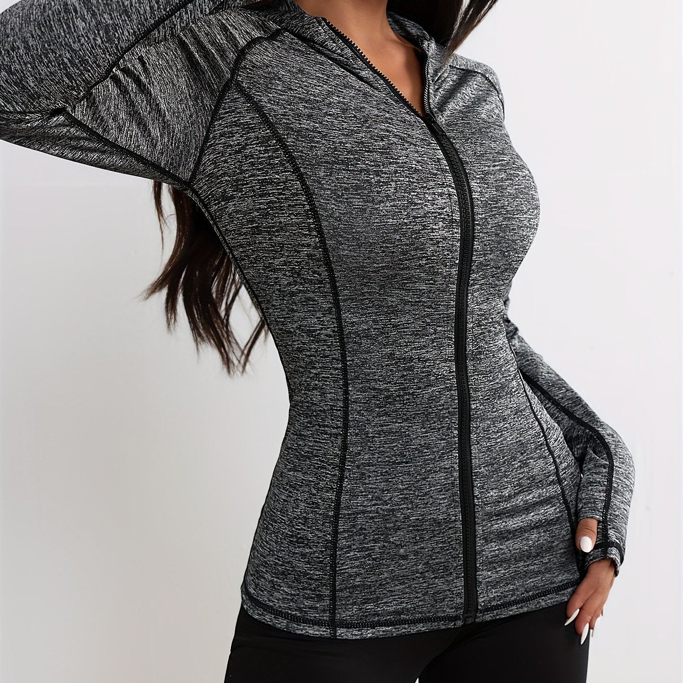 Sporty jacket with hood and contrast stripes