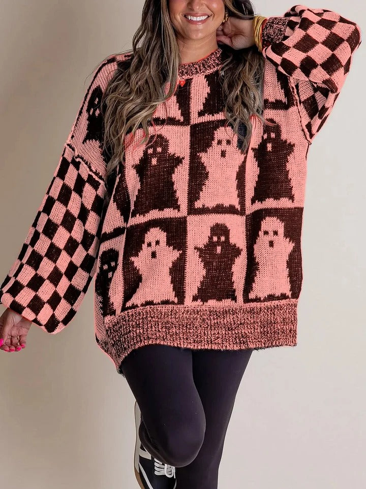 Checked Knit Sweaters for Women