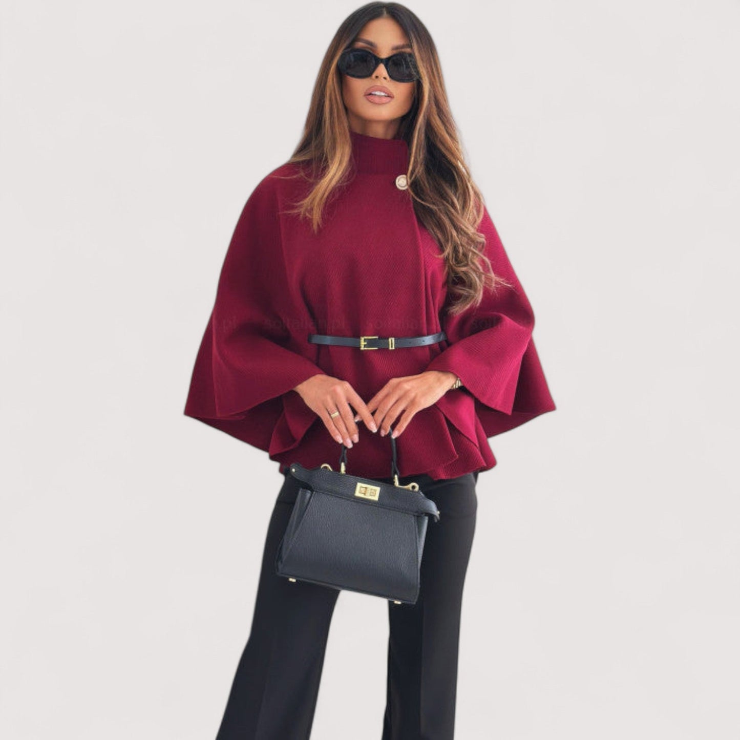 Elegant Women's Jacket Butterfly Pattern With Belt