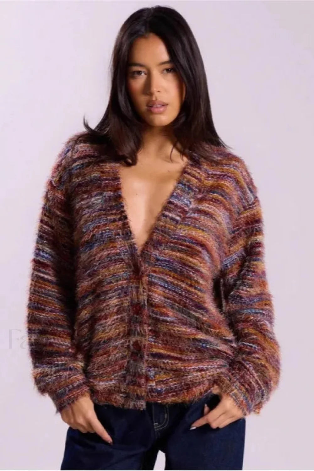 Stylish Cardigan Vintage Stripe Look
