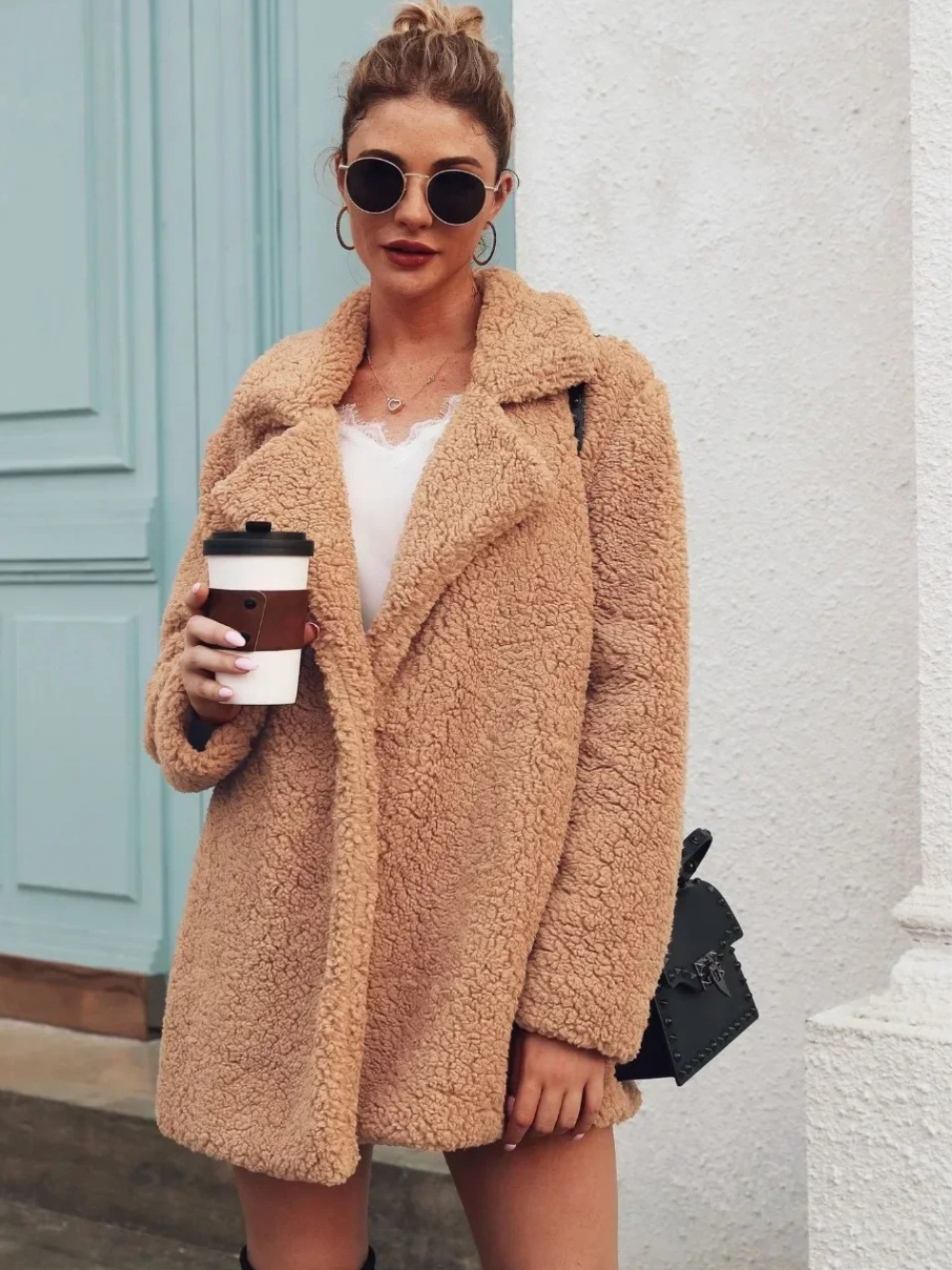 Soft Teddy Coat Women's Short Lapel Collar