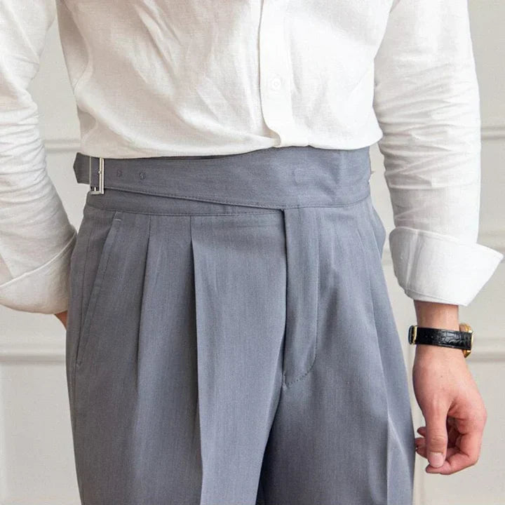 Men's Classic Trousers with Buckles