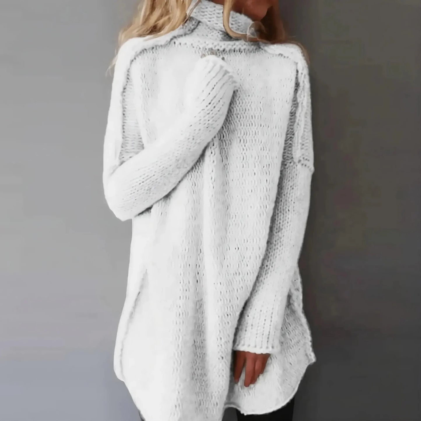 Hand-knitted Cable Sweater for Women