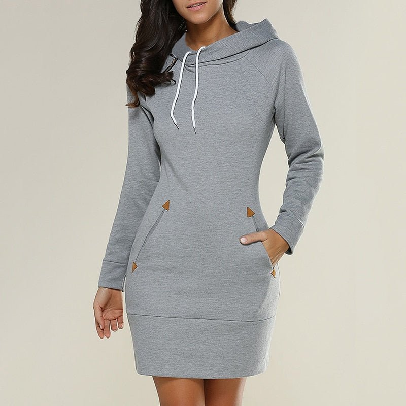 Long Hooded Dress Casual Chic