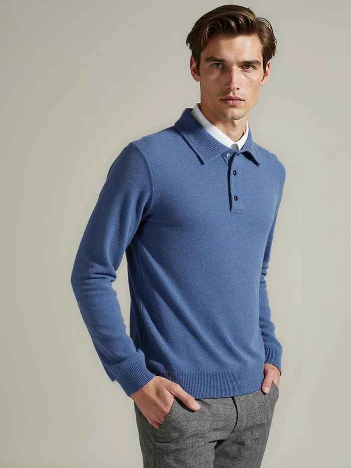 Men's Elegant Button-Up Pullover