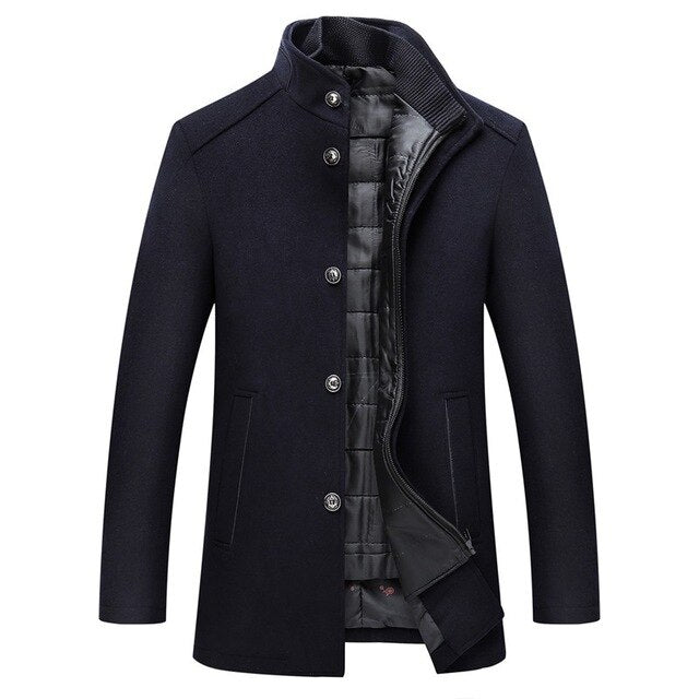 Men's Winter Coat Stand-Up Collar Lined