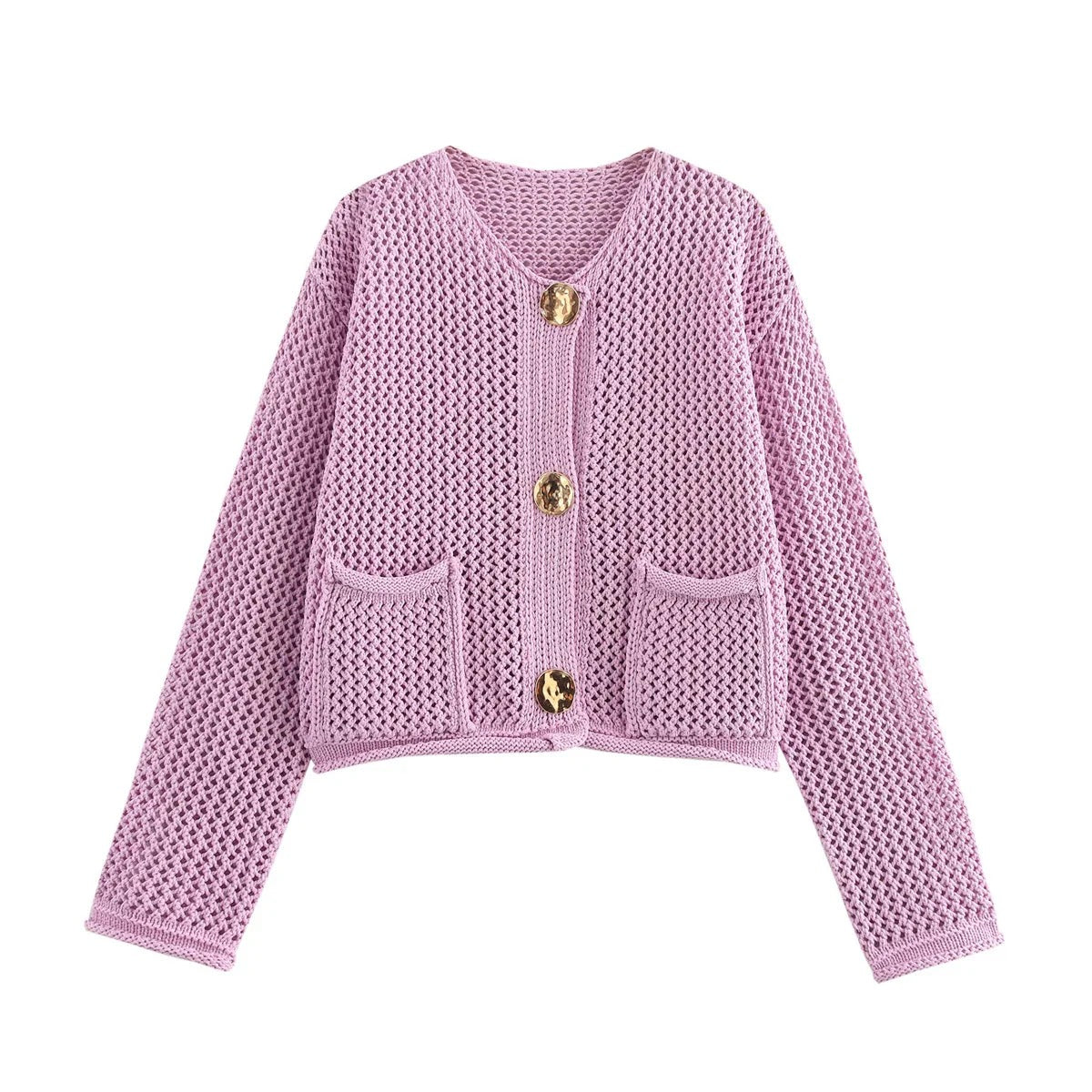 Autumn Cardigan Gold Buttons Women