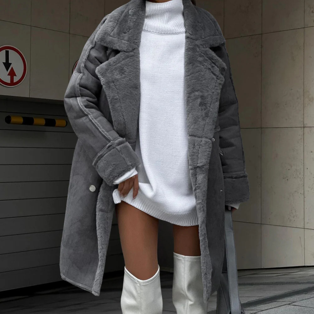 Large Plush Coat Oversized Cut