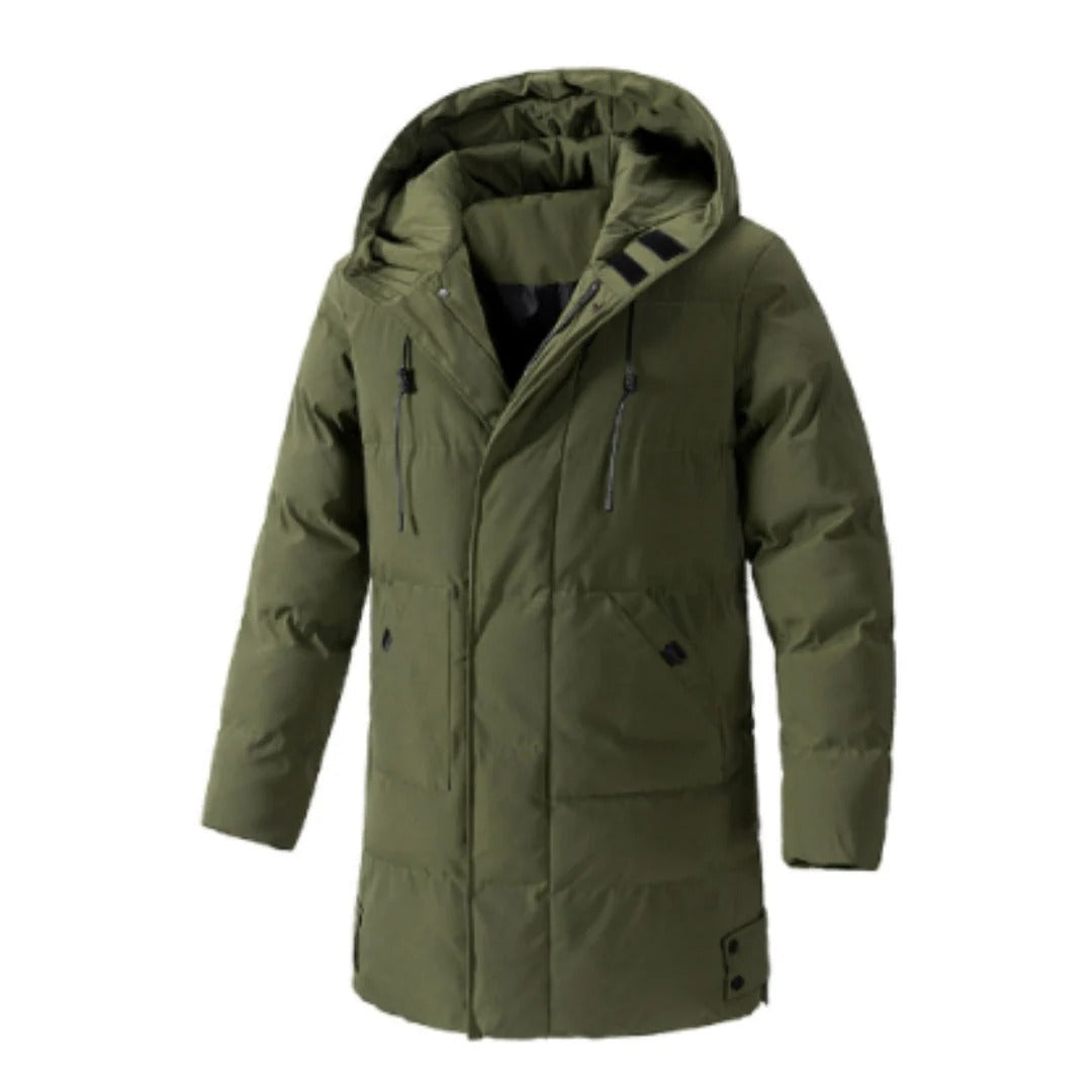 Water-repellent Winter Jacket Hooded Mid-length