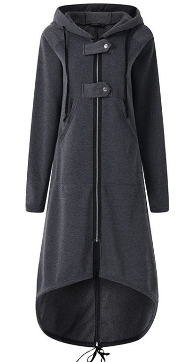 Women's Plus Size Hooded Zipper Jacket