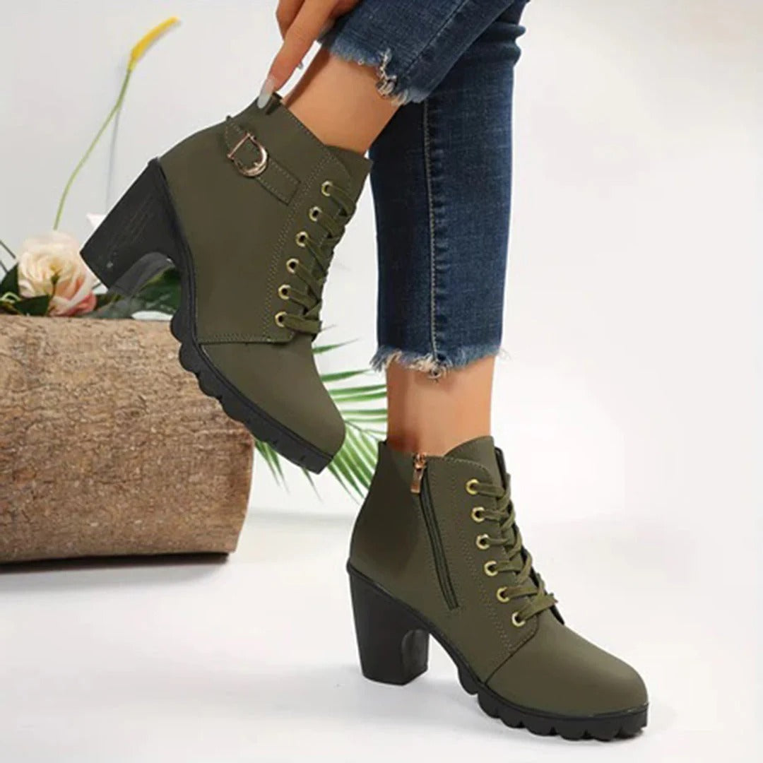 Women's Boots Chunky Block Heel Lace-up