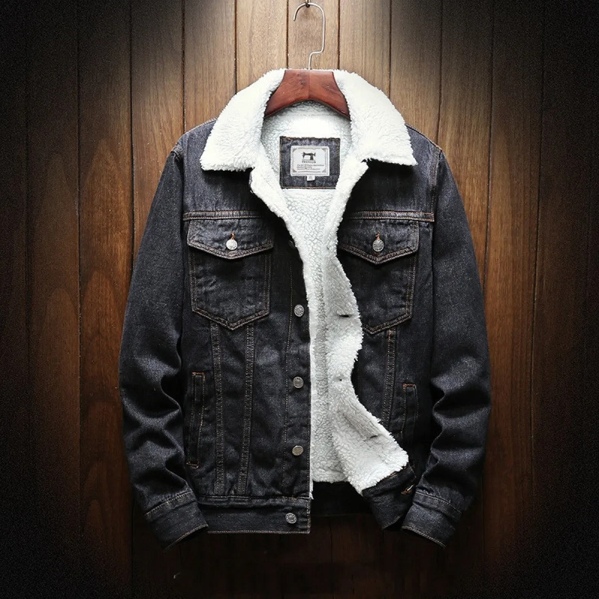 Men's Denim Jacket Warm Fleece Lining