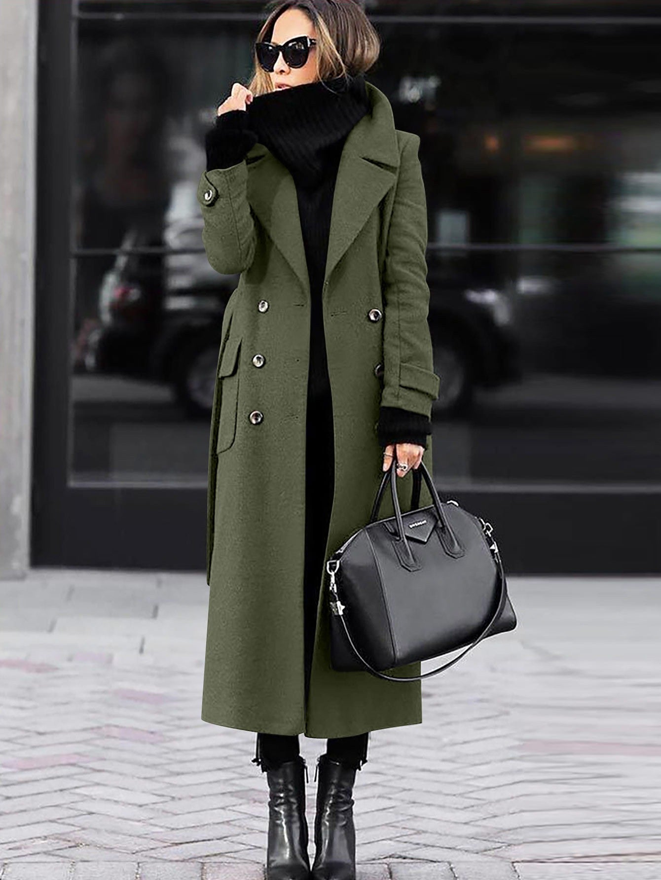 Elegant Women's Wool Fitted Coat