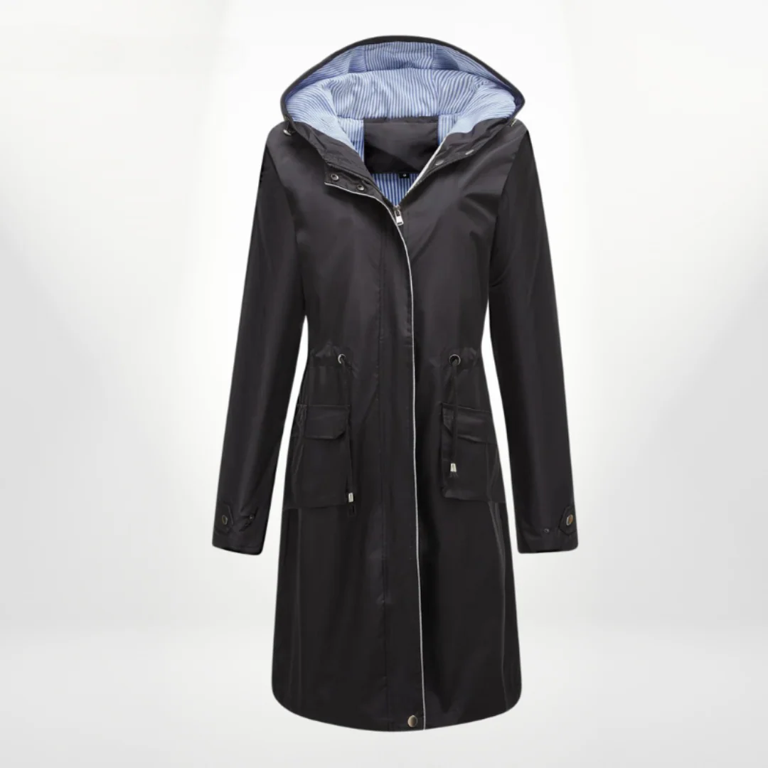 Waterproof Trench Coat for Women, Slim Fit, Knee Length