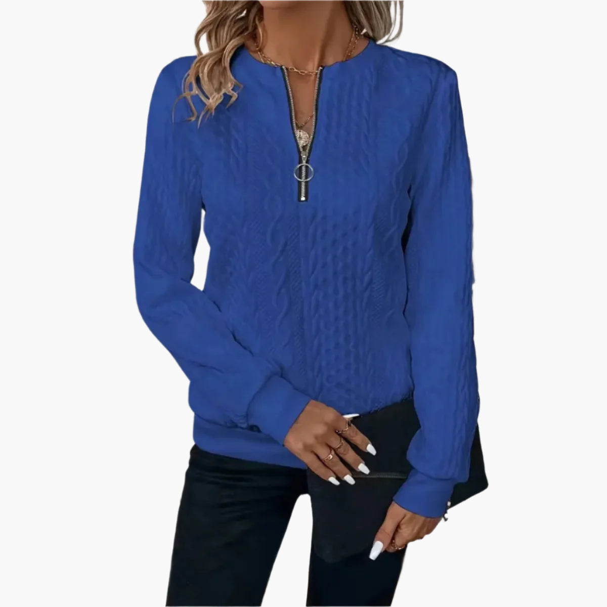 Men's Cable Knit Jumper Zipper