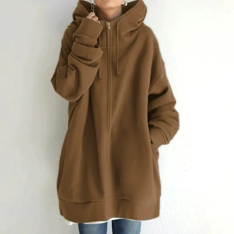 Large Hooded Sweatshirts Plus Size Fleece Zipper