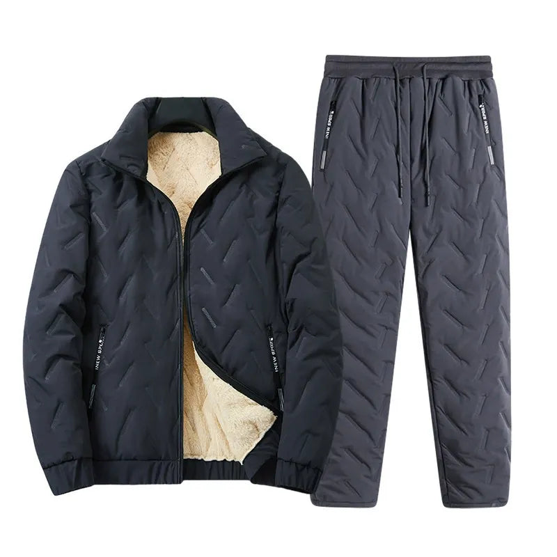Casual Trousers Set with Soft Lambskin Lining