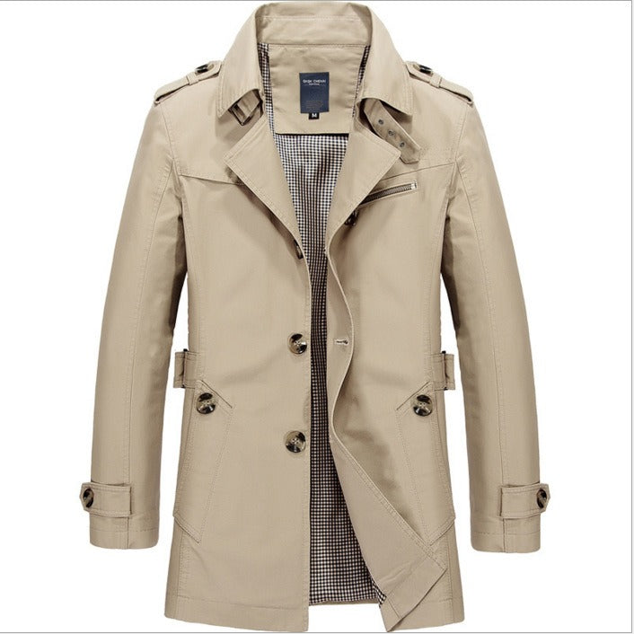 Men's Long Waterproof Elegant Trench Coat