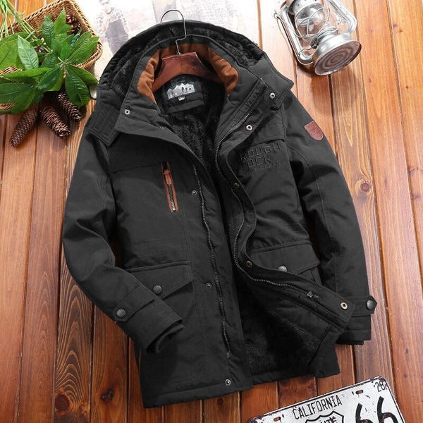 Warm Winter Jacket Plus Size Fleece Hood