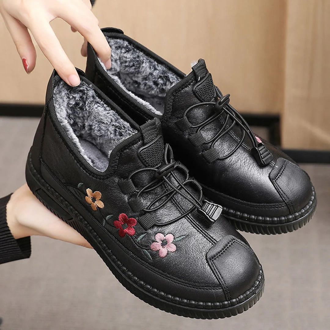 Women's Ankle Boots Floral Lace-Up Soft