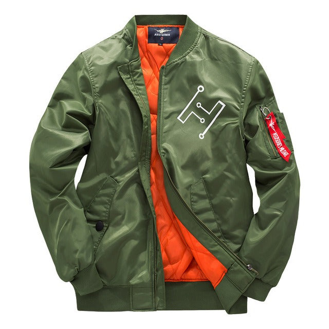 Men's Urban Style Bomber Jacket with Zipper