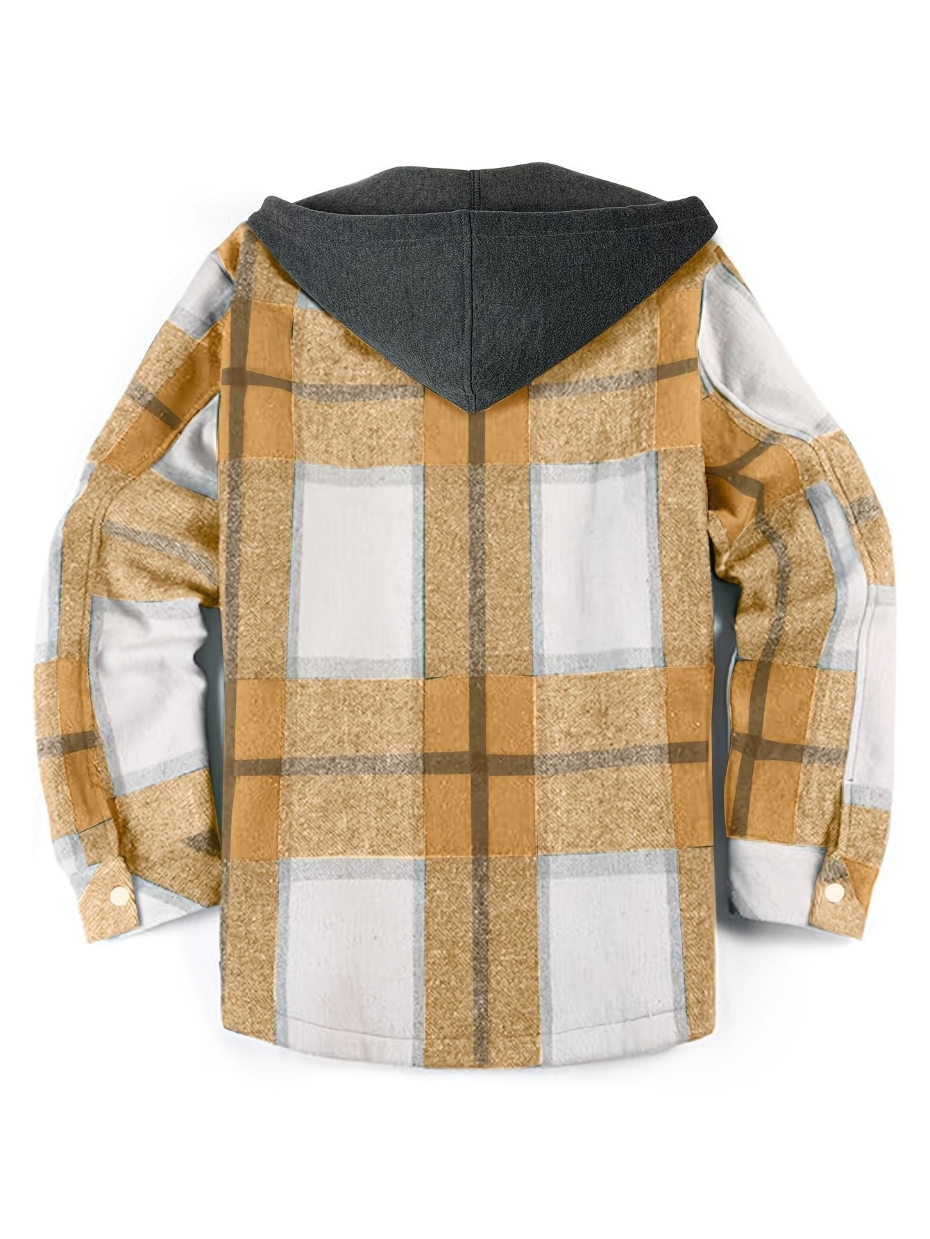 Fashionable Men's Plaid Hooded Jacket