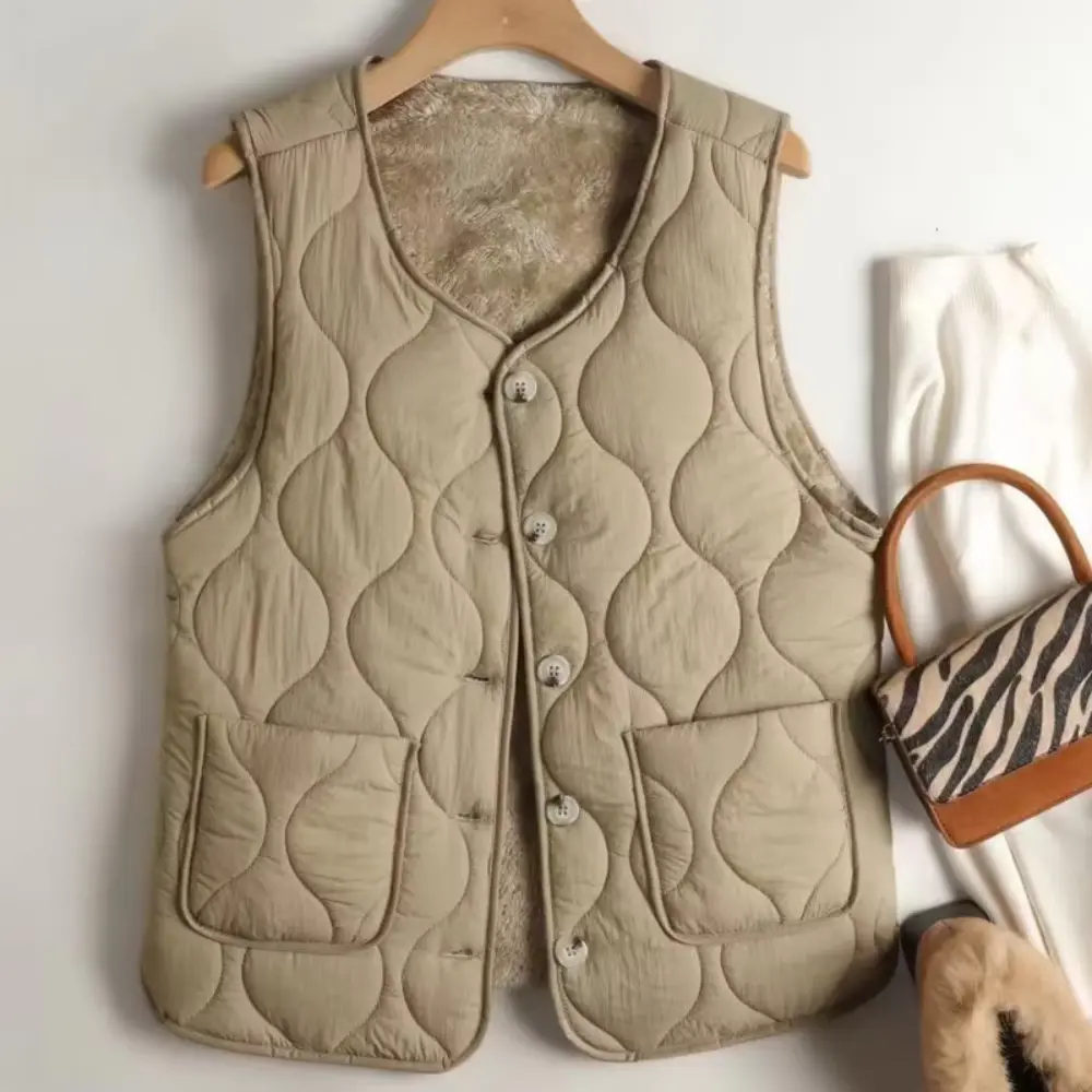 Practical Button Vest for Women - Reversible
