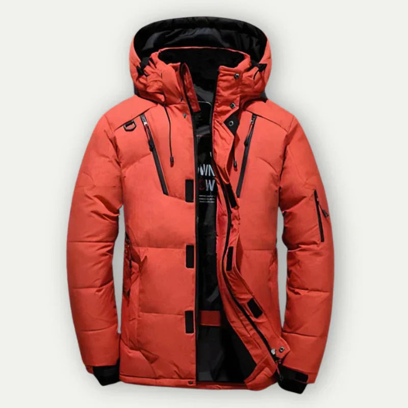 Men's Quilted Warm Hooded Jacket