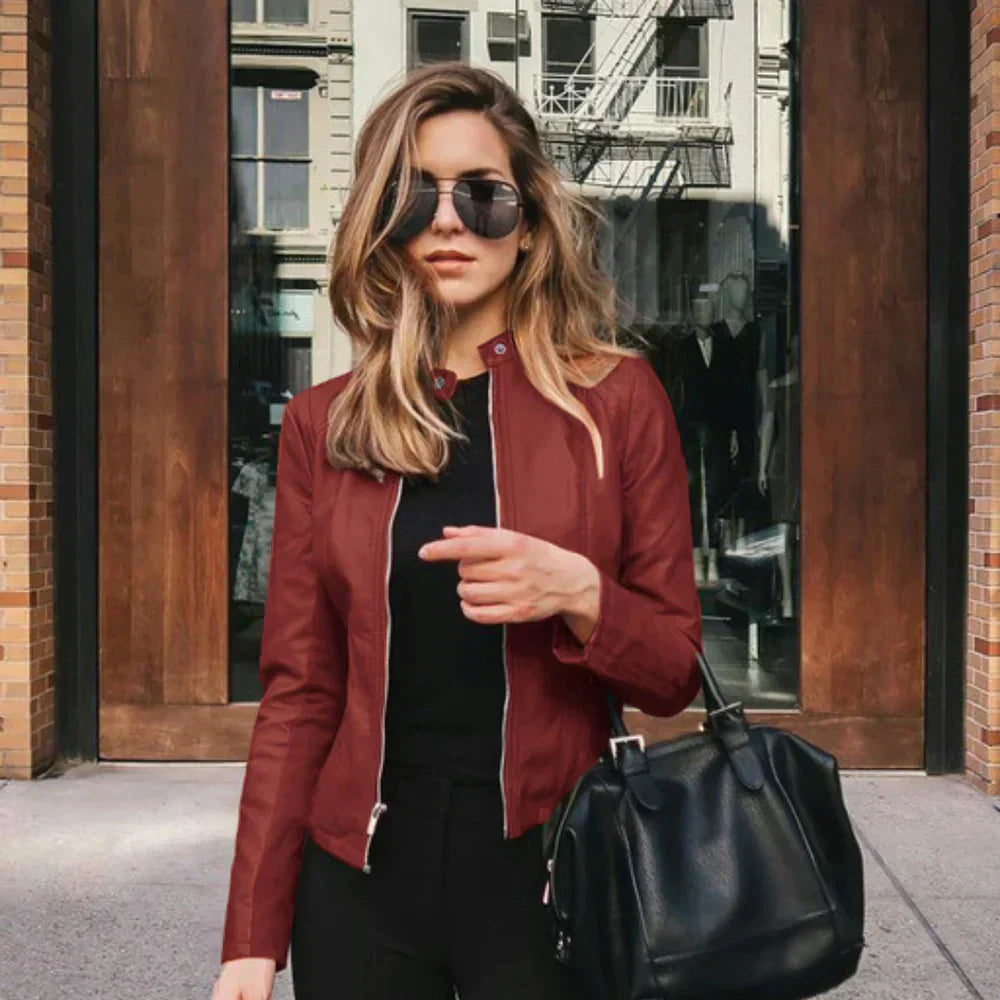 Italian Leather Jacket Elegant Black