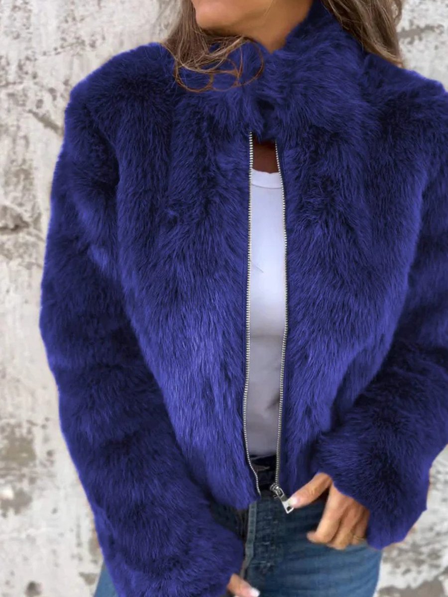 Women's Winter Coat Beige Warm and Elegant