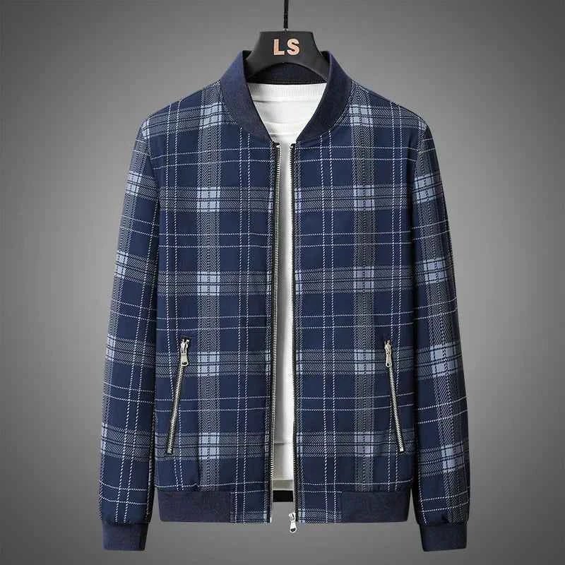 Elegant Men's Leather Bomber Jacket