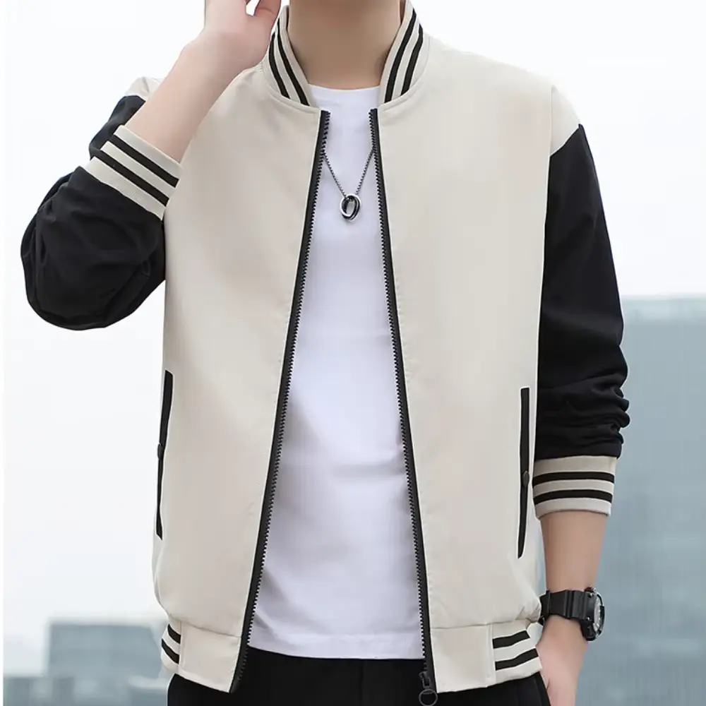 Fashionable Varsity Jacket Stripe Design