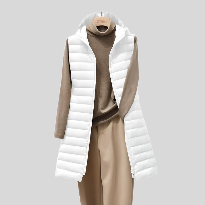 Stylish Women's Jacket Long Puff Sleeves Zipper