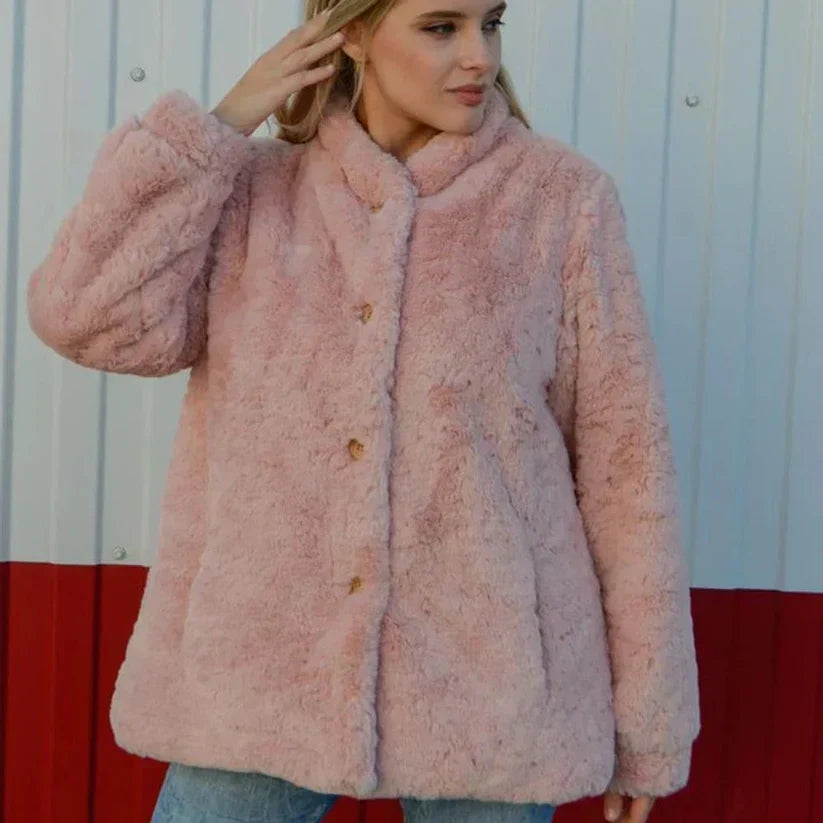 Luxury Teddy Coat Soft Buttons