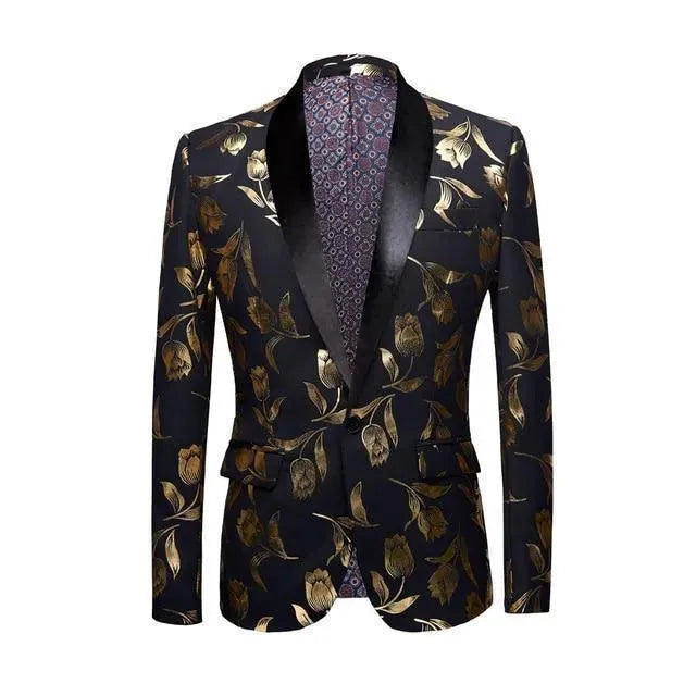 Men's Gold Blazer - Elegant Party Jacket
