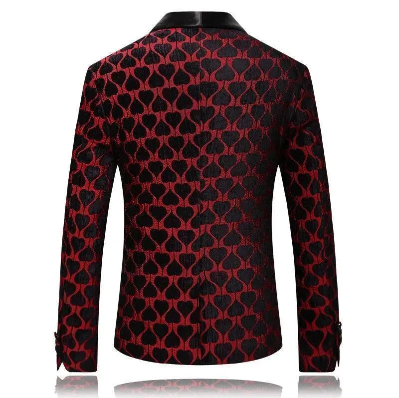Herren Blazer Roter Smoking Anzugjacke - IdealeKleiden