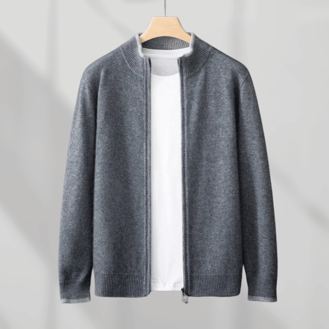 Herren Cashmere Jacke Elegant Zip