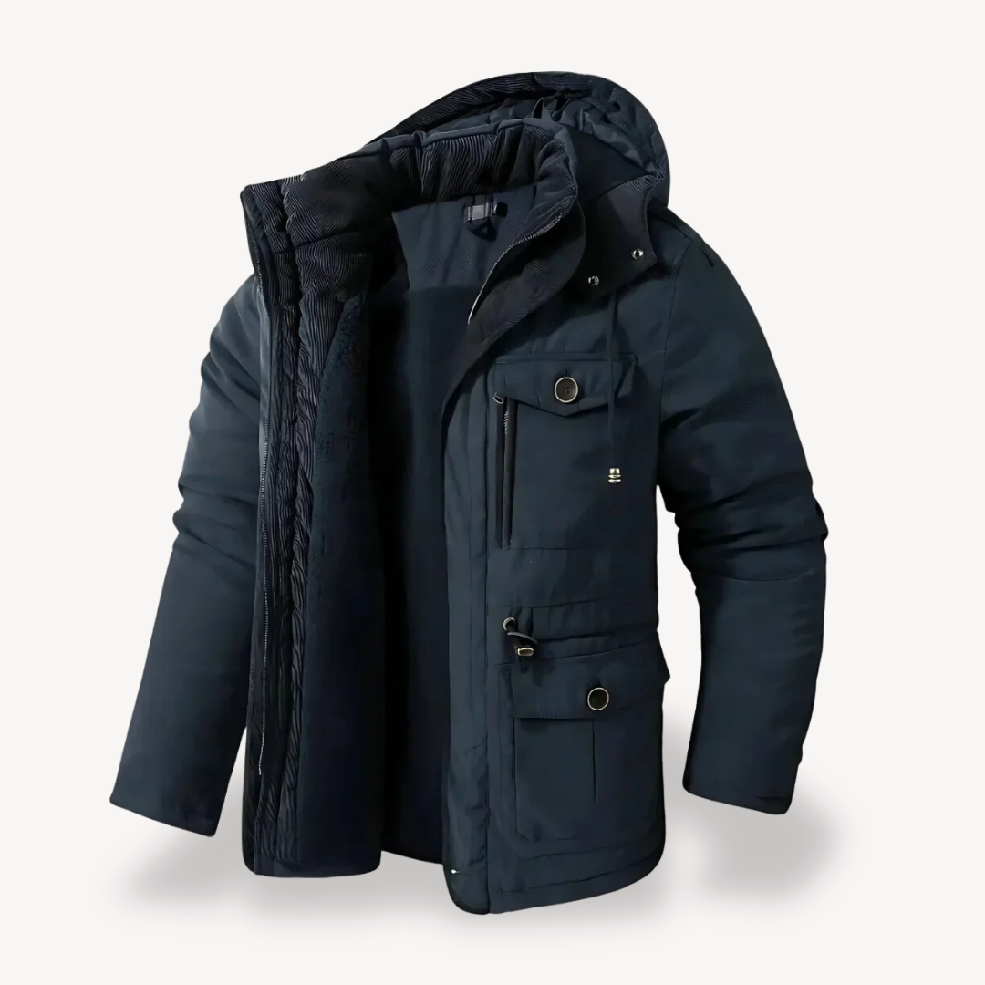 Men's Waterproof Winter Parka with Fur Hood