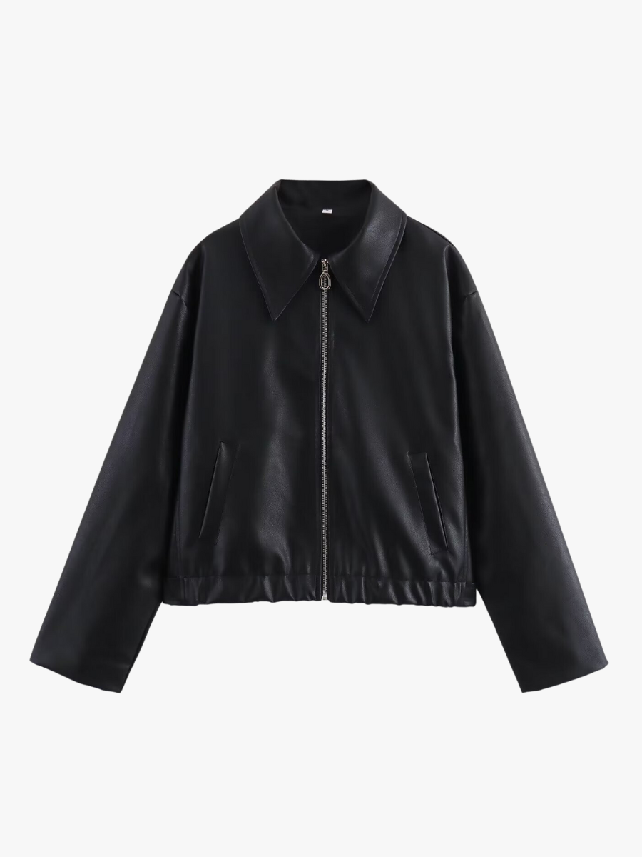 Stylish Red Leather Jacket Women
