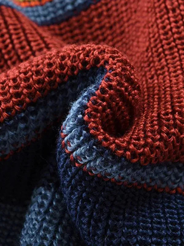 Streifen Strickjacke Herren Sweatshirt - IdealeKleiden