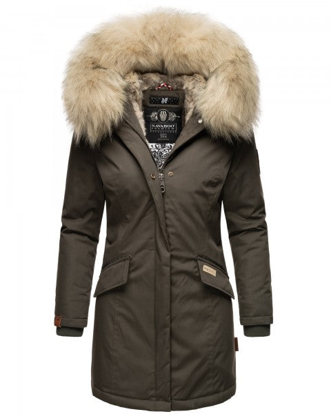 Women's Winter Jacket Fur Hood Warm Elegant