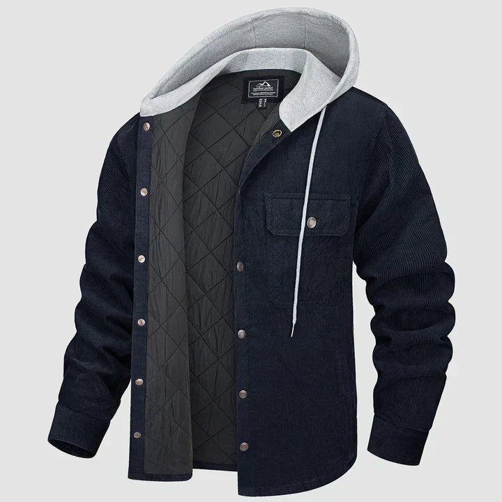 Warme Herrenjacke Gepolstert mit Kapuze