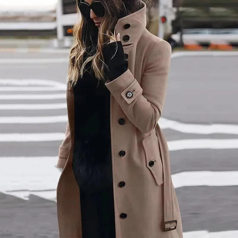 Red Women's Winter Coat Wool Coat Elegance