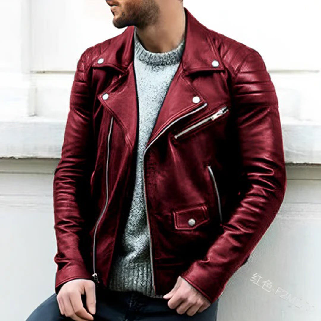 Ryder Leather Biker Jacket Stylish Black