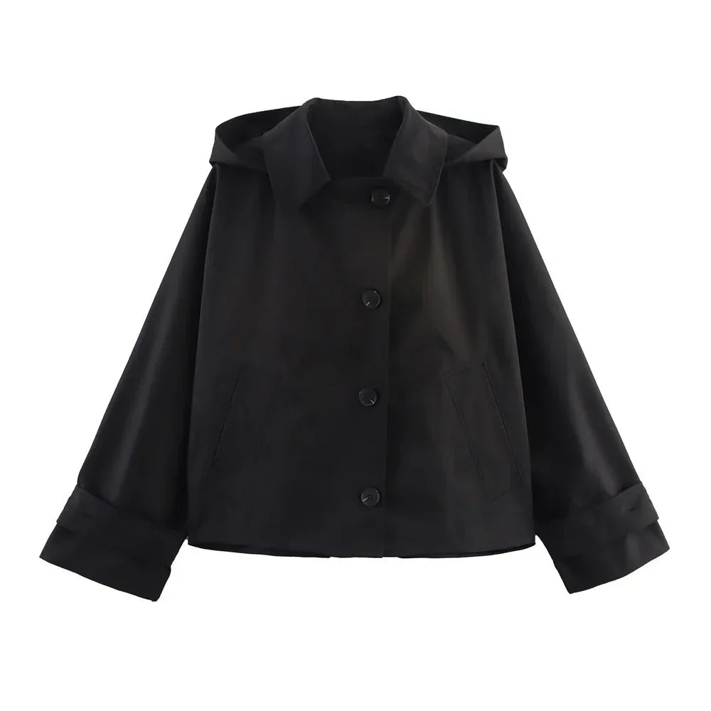 Practical windbreaker jacket with a hood