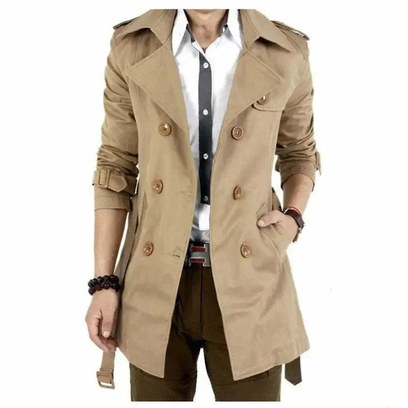 Stylish Men's Slim Fit Trench Coat